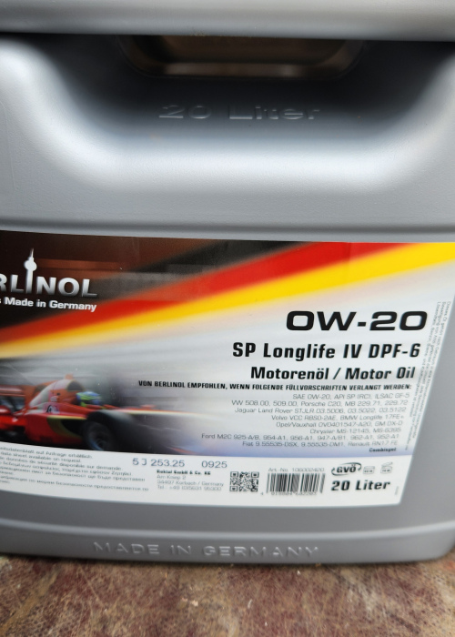 Bidon 20ltr huile 0W20 SP Longlife IV DPF6